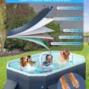 Large Foldable Swimming Kiddie Pool 83" L x 55" W x 22" H Hard Plastic Square Pool for Kids & Dogs, Reinforced Sidewalls for Backyard Use