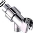Adjustable Shower Arm Mount- with Universal Wall Hook Bracket and Brass Pivot Ball, NearMoon Shower Head Holder for Hand Held Showerheads