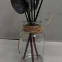 Bessol Artificial Eucalyptus Stems in Glass Vase with Faux Water Halloween Decor, 14 Fake Plants for Home Decor Table Centerpieces Office Bathroom Faux Plants Indoor Black Decorations