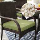 Outdoor Chair Cushion 17 x 16 x 3 Inches Patio Furniture Outdoor Waterproof Seat Cushion, Patio Chair Cushion with Handles and Ties, Square Dining Chair Cushion Set of 2, Light Green