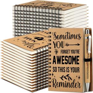 Tenceur 36 Sets Employee Appreciation Gifts Bulk Inspirational Spiral Notebooks with Motivational Pens Small Notepads for Coworkers Office Staff Team Volunteer Teacher Thank You Gifts, 3.94 x 5.51''