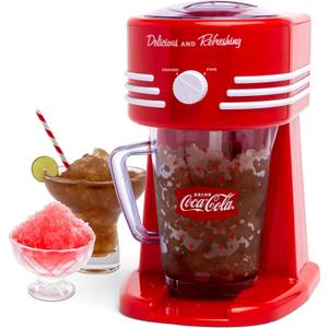 Nostalgia Coca-Cola Frozen Drink Maker and Margarita Machine for Home - 40-Ounce Slushy Maker with Stainless Steel Flow Spout - Easy to Clean and Double Insulated - Red