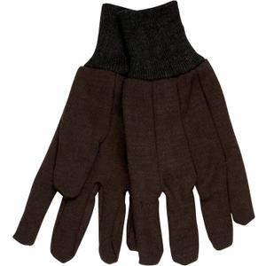 MCR Safety 7100 Jersey Cotton/Polyester Clute Patterns Men's Gloves with Jersey Knit Wrist, Brown, Large, 12 Pair