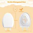 Huttdmel Potty Training Seat Built-in Toilet Seat, Elongated Toilet Seat 16.5inch with Baby Seat 2 in 1 Soft Close Quiet No Slapping, Magnetic Absorption, Easy Installation for Bottom Fixing Toilet