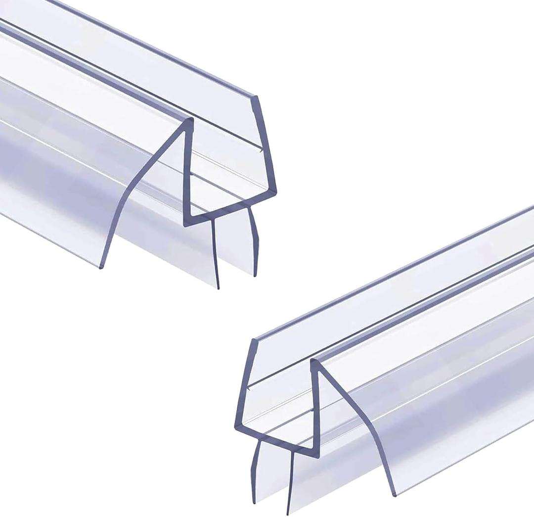 2 Pack Shower Door Bottom Seal 1/2" x 39" Glass Door PVC Seal Strip Suitable for 1/2 Inch Glass Frameless Shower Door Seal Strip Stop Shower Leaks