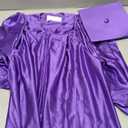 Shiny Child Graduation Cap, Gown, Tassel and 2026 Charm Set, Kindergarten Graduation and Kids Preschool Size 4'3" - 4'5" (36") Purple