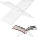Acrylic Book Holder Transparent Coffee Table Book Stand, Acrylic Books Stand for Reading Open Books Display Stand for Cookbook, Magazines, Recipe, 6" x 11" x 6"
