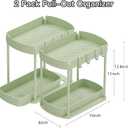 Ukeetap 2 Pack Multi-Purpose Pull-Out Storage Organizers, Under Sink Organizers and Storage for Bathroom & Kitchen, Under Cabinet Organizers and storage, 12.8 Inch, Green