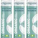 Cliganic Organic Cotton Rounds (300 Count) Makeup Remover Pads, Hypoallergenic, Lint-Free | 100% Pure Cotton