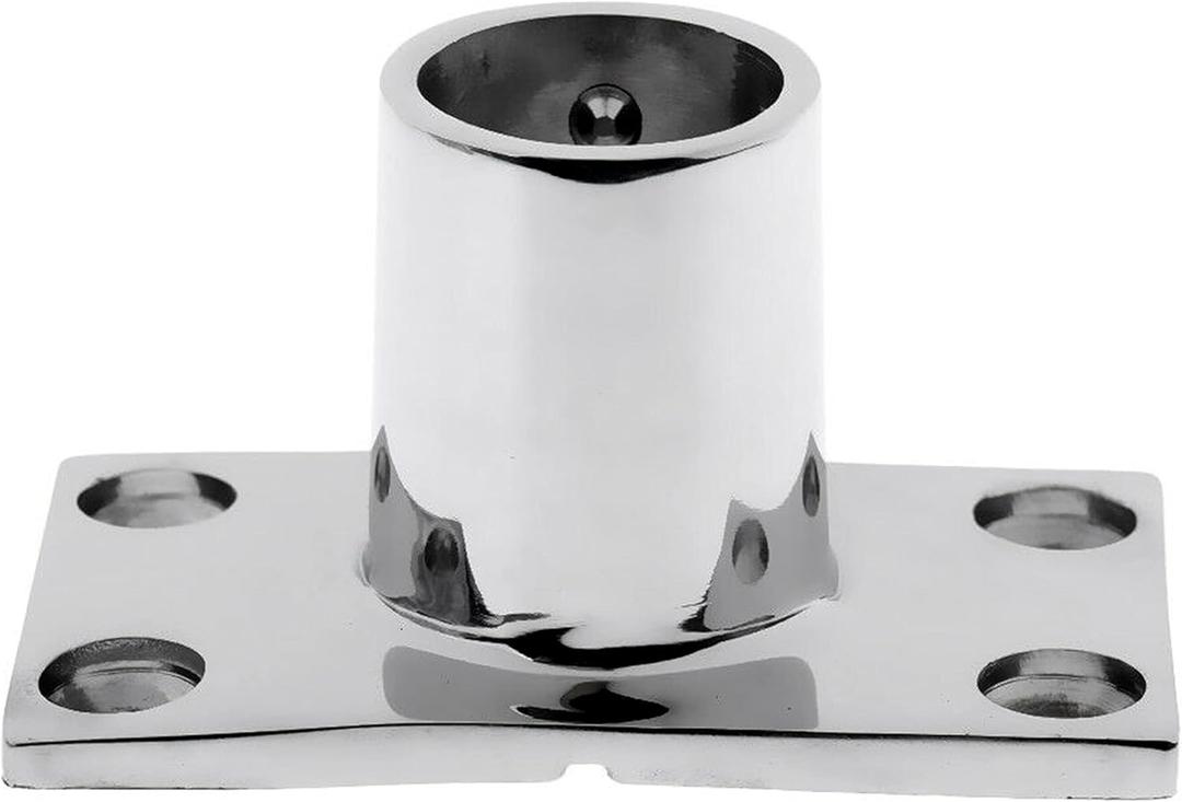 30/45/60/90 Heavy Dudy 316 Stainless Steel Boat Yacht Tube Stanchion Base Column Accessories Rectangular Base Hand Rail Fitting-1Pack (Diameter:22mm)