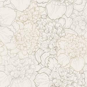 VEELIKE Boho Floral Peel and Stick Wallpaper Vintage Sketch Peony Floral Wallpaper for Girls Bedroom Nursery Bathroom 17.7''x354'' Self Adhesive Flower Contact Paper for Cabinets Removable Wall Paper