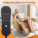 Lift Chair Remote Replacement, 4-Button Dual Motor Remote for Lift Chair & Recliner Replacement Parts, LED Backlight, USB Charging Port & Type-C Adapter, Recliner Hand Control, Universal 5-Pin Plug