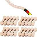 Hanaive 20 Pcs Wooden Dog Bone Track Connector Pack Accessories Wooden Train Track Adapter Connector Pieces Toy Train Set for Teens to Make Wood Railway