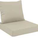 Favoyard Outdoor Seat Cushion Set 24 x 24 Inch Water-Resistant & Fade-Resistant Patio Furniture Cushions with Removable Cover Deep Seat & Back Cushion with Tie Straps for Chair Sofa