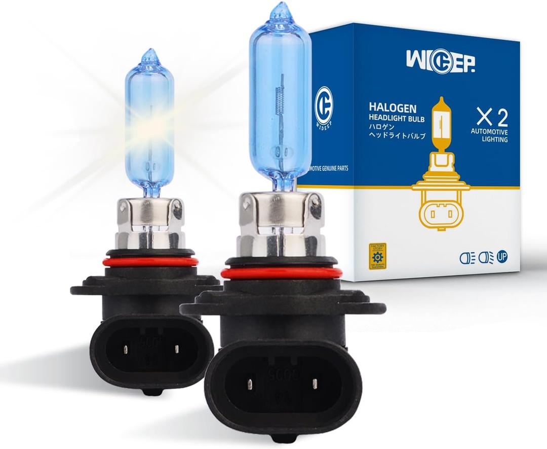HB3/9005 Halogen Headlight Bulbs, Standard DC 12V 65W High/Low Beam, 5000K White Car Headlight Replacement Bulbs, Pack of 2