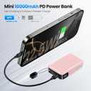 Mini Portable Charger, Smallest Power Bank 22.5W 10000mAh with Dual 22.5W Outputs, LED Digital Display, PD Fast Charging for iPhone 17 16 15 14 Pro Samsung(Black) (Pink)