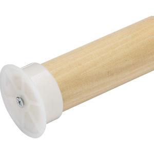 Closet Pole with Wood Construction and Plastic Brackets, 1 3/8" Thick, Natural Finish (4 FT LONG)