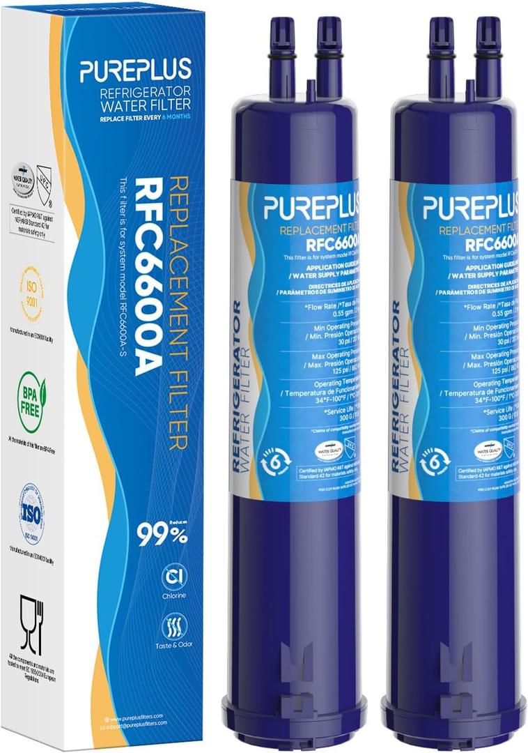 PUREPLUS Compatible with 4396841, 4396710, Everydrop Filter 3, EDR3RXD1, 46-9083, 46-9030, 9030, 9083, Refrigerator Water Filter, 2Pack