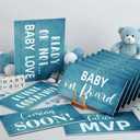 24 Design Blue Baby Shower Photo Booth Props Set Baby Shower Photo Booth Kit Decorations, Waterproof Multi Color Double Sided Printed DIY Selfie Photoshoot Party Supplies
