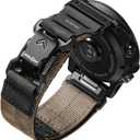 bitplay QuickFit Watch Band 22mm / 26mm  Magnetic Fidlock Buckle, Reinforced Nylon & Hypalon Strap, Compatible with Garmin Forerunner, Instinct, Quatix Series (Sand)