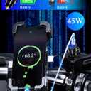 DIN Hella Plug to USB Charger, 45W USB-C PD3.0 & 18W QC3.0 Motorcycle USB Outlet for BMW Triumph Ducati, Waterproof Dual Fast Charge Powerlet Socket with LED Voltmeter