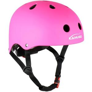 KAMUGO Kids Bike Helmet,Toddler Helmet Adjustable Kids Bicycle Helmet Girls Or Boys Ages 2-8/8-14 Years Old Multi-Sports for Cycling Skateboard Scooter, Pink, S