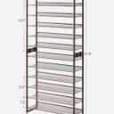 SONGMICS Shoe Rack, 12-Tier Shoe Organizer, Metal Rack for Garage, Set of 2, 6-Tier Stackable Shelf, with Adjustable Flat or Angled Shelves, Holds 48-60 Pairs, Bronze ULMR12A