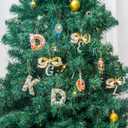 2025 Christmas Initial Ornaments,Bow Letter Ornaments for Xmas Tree,Hanging Christmas Ornament Gift for Mother Friends Sister Wife Grandma Women Men (-K)