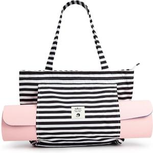 WLLWOO WLLWOO Yoga Bags for Women with Yoga Mats Bags Carrier Carryall Canvas Tote for Pilates Shoulder for Travel Office Beach Workout