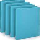 Premium Economy 3 Ring Binder, 1.5 Inch Pull-Open Round Rings, Holds 300 Sheets, Flexible, Lightweight, 4-Pack, Side Opening, Blue