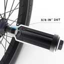 Volo Polar-X Bike Pegs BMX Accessories 3/8 Inch 1 Pair Solid Axles Rear Front Foot Resting Street Stunt Aluminum Alloy Non-Slip Light Weight Bicycle Kids Cycling Scooter (Black)