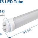 LightingWill LED T8 Light Tube 2FT, Warm White 3000K-3500K, Dual-End Powered Ballast Bypass, 1000Lumens 10W (24W Fluorescent Equivalent), Frosted Cover, AC85-265V Lighting Tube Fixtures, 4 Pack