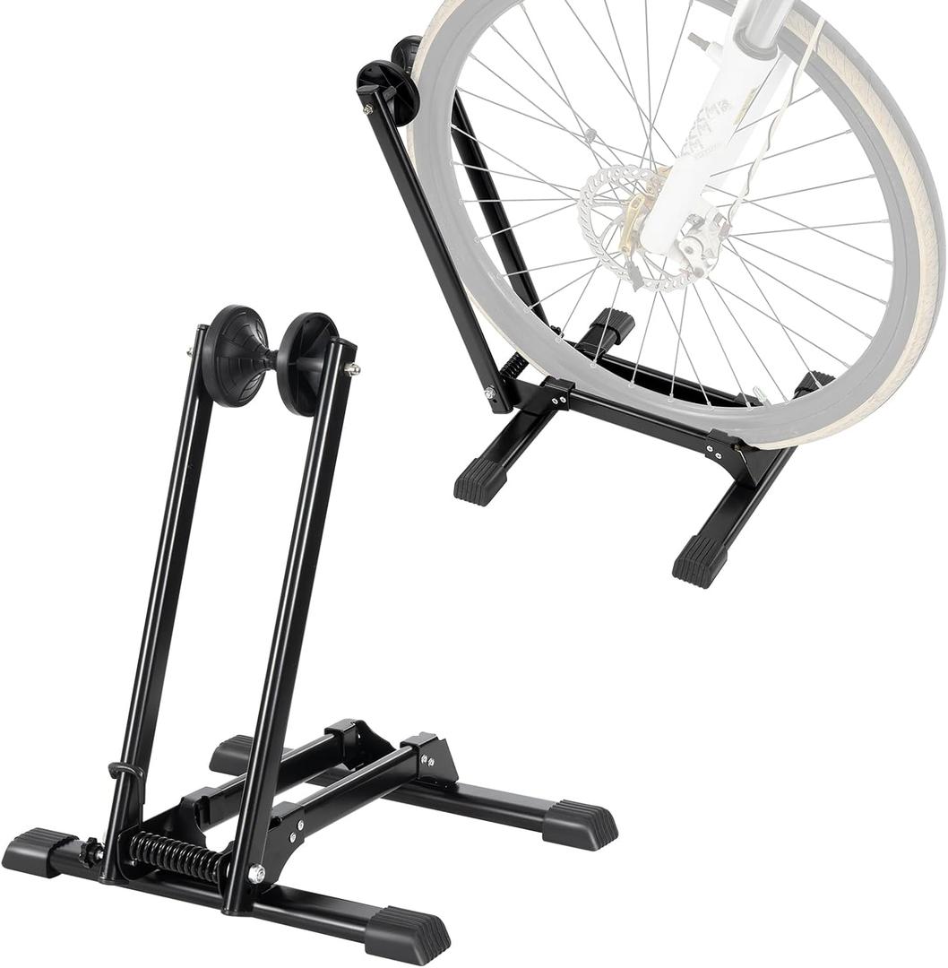 HOMEE Bicycle Floor Stand Parking Bike Rack,Bike Rack Stand Wheel Holder Fit 20"-29",Foldable Bike Storage Stand for Mountain and Road Bike,Cycling Storage Organizer for Indoor Outdoor Home Garage