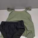 SUUKSESS Women Ruffle High Waisted Tankini Swimsuit Tummy Control Bathing Suit M