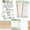 50 Set Baby Shower Favors for Guest Baby Shower Pens Inspirational Appreciation Greeting Cards Wooden Standing Sign Thank You Gifts Game Prizes Gender Reveal Party Supplies Guest Souvenir Return Gifts