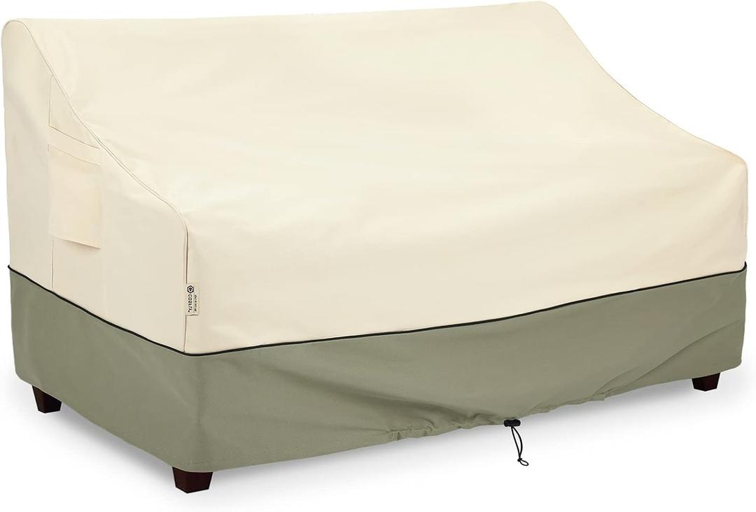 COSFLY Patio Furniture Covers Waterproof, Outdoor 3-Seater Sofa Cover Heavy Duty Fits up to 76W x 32.5D x 33H inches (Beige)