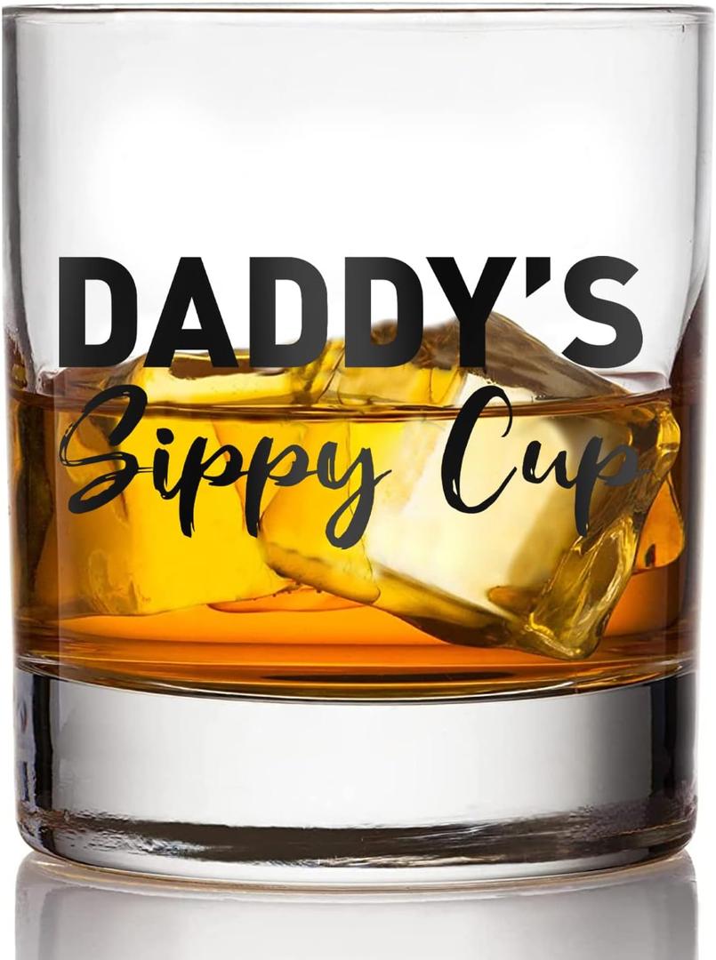 Fathers Day Dad Gifts from Daughter Wife - 11 OZ Whiskey Glass for New Dad Husband Boyfriend Men - Birthday Christmas Funny Gag Gift Ideas - Bourbon Scotch Presents for Expecting Father