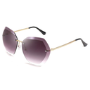 FEISEDY Women Oversized Rimless Sunglasses Diamond Cutting Lens Sun Glasses B2569