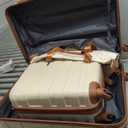 4-Piece Luggage Set, Suitcase with TSA Lock Travel Duffel Bag Wet-Dry Toiletry Bag, Ivory