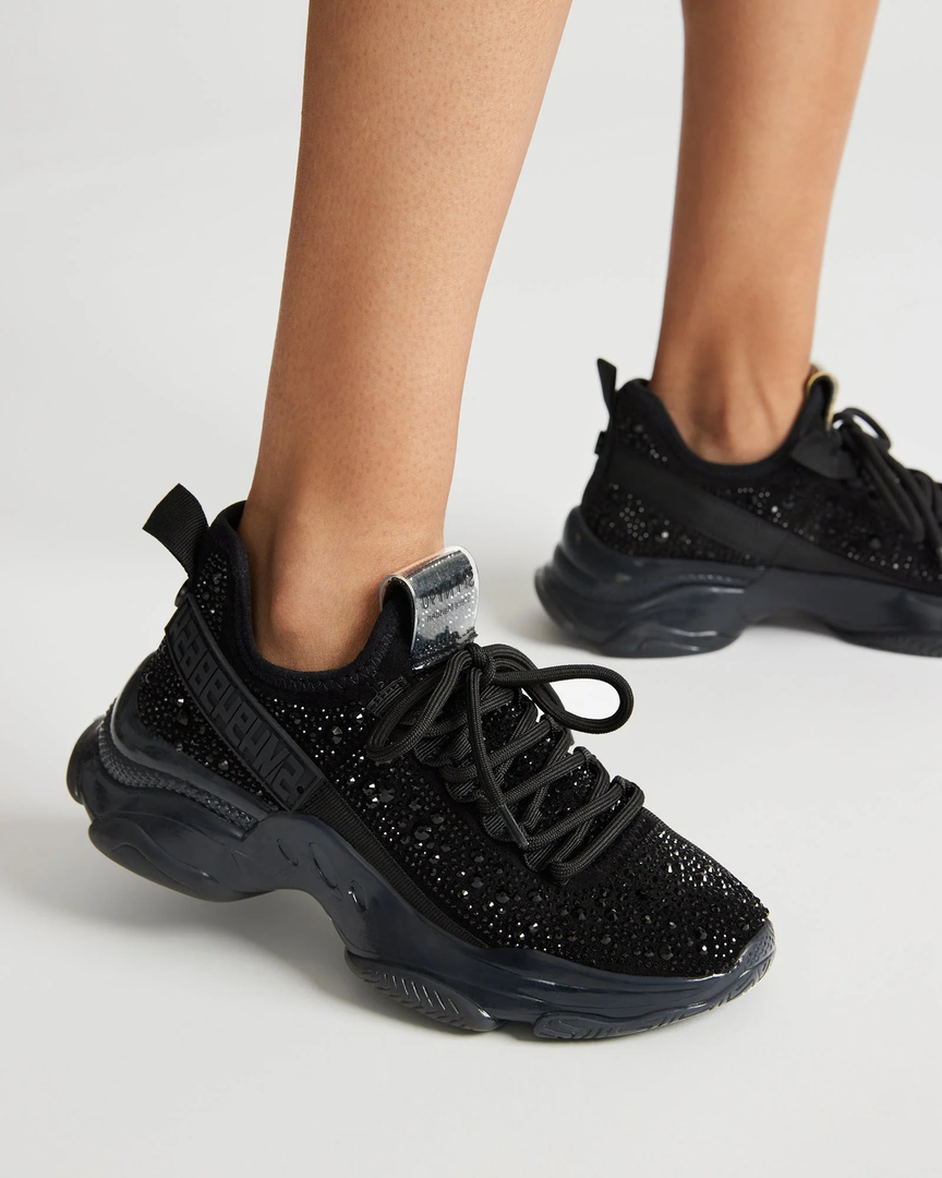 Steve Madden Women's Maxima Sneaker 9.5 (Black)