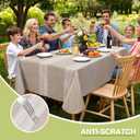 Vonabem 100% Waterproof Rectangle PVC Tablecloths, Vinyl Tablecloth with Flannel Backing, Wipeable Plastic Table Cover for Dinning, Picnic, Indoor and Outdoor(Brown,60"x84")