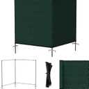 Bynbbur 5'x12' Outdoor Privacy Screen Freestanding with Iron Poles and Stakes, Temporary Dog Fencing, Backyard Divider, Metal Garden Fence for Pool Patio Barrier Border, Green