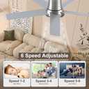 52 Inch Ceiling Fans with Lights and Remote
3CCT Dimmable LED, 6 Speed, Quiet DC Motor, 3-Level Timer Function, Forward/Reserve For all Seasons, Indoor/Covered Outdoor
