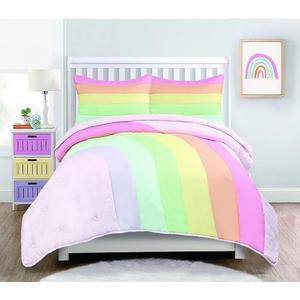 3 Piece Rainbow Quilt Set, Full, Multicolor (Full, Multicolor)