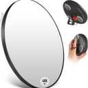 5" 40x Magnifying Makeup Mirror with Suction Cup,Compact Travel Size Vanity Mirror with Ring,40X Powerful+ Magnification Concave Mirror for Detailed Checking,Mid-size Portable Handheld Mirror