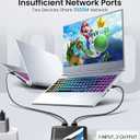 Gigabit Ethernet Splitter 1 to 2 High Speed 1000Mbps with 3.3ft LAN Cable, NEWCARE 1 in 2 Out Dual RJ45 Port Internet Splitter for Cat5/5e/6/7/8, Plug and Play, 2 Devices Simultaneously Networking