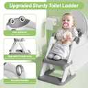 Potty Training Seat, Upgrade Toddler Toilet Seat for Kids Boys Girls, 2 in 1 Potty Training Toilet, Splash Guard Anti-Slip Pad Step Stool(Grey-Frog)