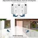 Anti-Theft Blink Doorbell Mount 2nd Gen, Adjustable (45 to 135 Degrees) Door Bell Mount for All-New Blink Video Doorbell, No-Drilling Camera Mount Bracket for Apartment, Rental, Office, White