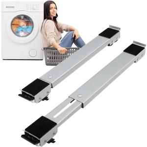 Extendable Furniture Appliances Rollers, Mover Tools with 24 Roller & Brake Equipment for Heavy Washing Dryer Machine Refrigerator for Mobile Wheels Strong Base Stand Hold Up to 660 lb, Gray