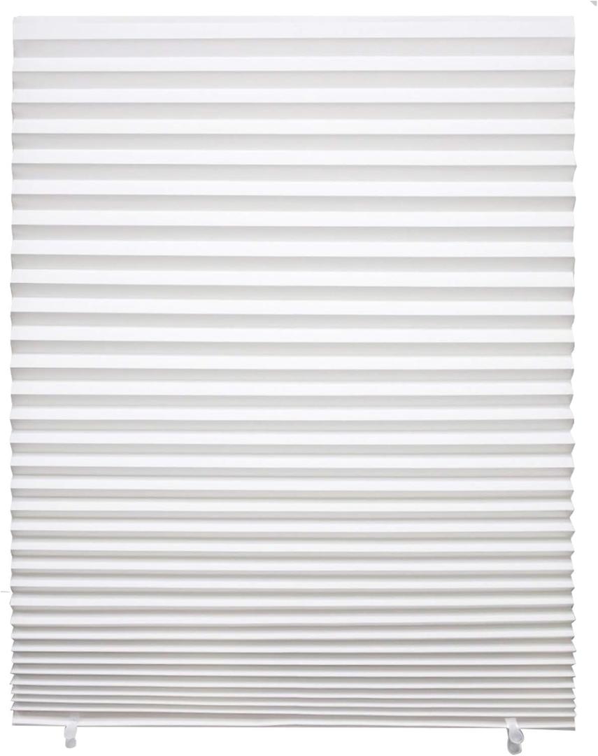 Changshade 6-Pack Pleated Paper Temporary Shades Cordless Light Filtering Cut to Size Temporary Paper Blinds for Indoor Windows of Office, Bedroom, Bathroom, Living Room, 36" W x 72" H, White
